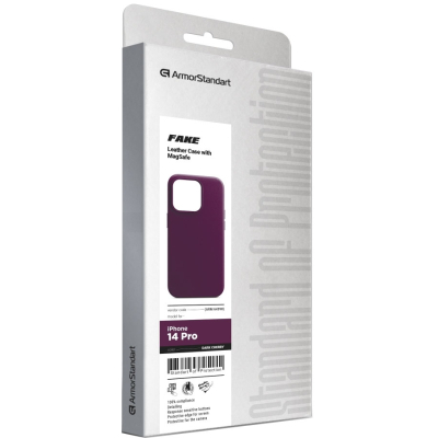 Чохол до мобільного телефона Armorstandart FAKE Leather Case Apple iPhone 14 Pro Dark Cherry (ARM64398)