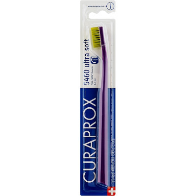 Зубна щітка Curaprox CS 5460 Ultra Soft Ультрам'яка D 0.10 мм Фіолетова із салатовою щетиною (CS 5460-35)