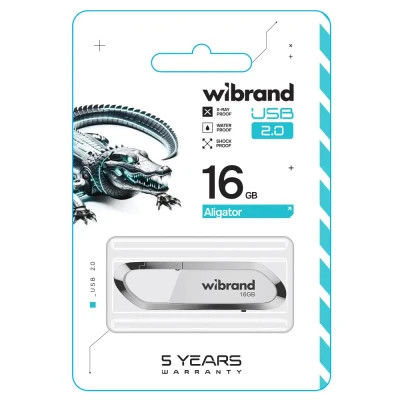 USB флеш накопичувач Wibrand 16GB Aligator White USB 2.0 (WI2.0/AL16U7W)