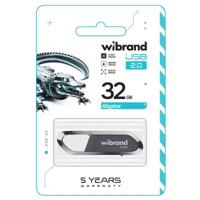 USB флеш накопичувач Wibrand 32GB Aligator Grey USB 2.0 (WI2.0/AL32U7G)