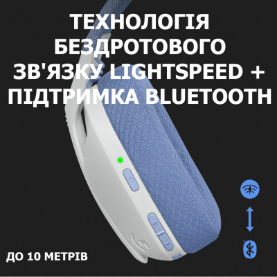 Навушники Logitech G435 Lightspeed Wireless Gaming Headset White (981-001074)