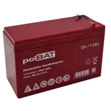Батарея до ДБЖ polBAT AGM 12V-7.2Ah (PB-12-7.2-A)