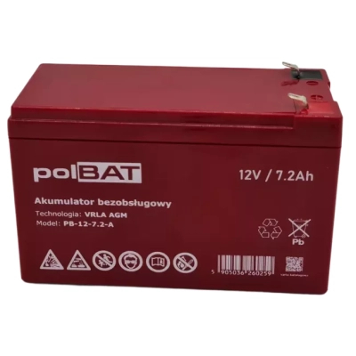 Батарея до ДБЖ polBAT AGM 12V-7.2Ah (PB-12-7.2-A)