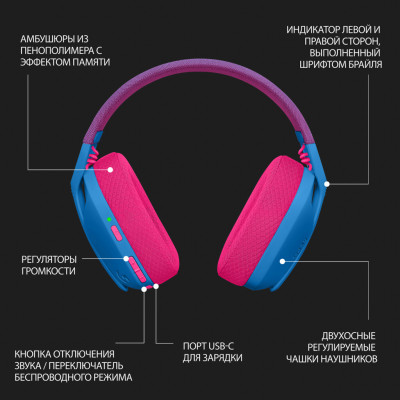 Навушники Logitech G435 Lightspeed Wireless Gaming Headset Blue (981-001062)