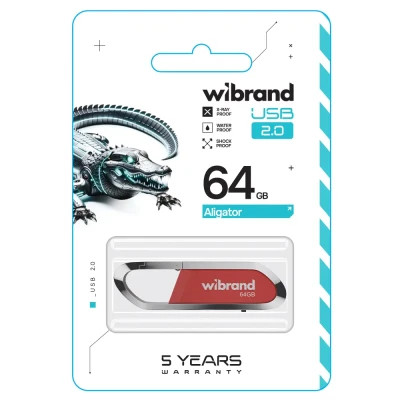 USB флеш накопичувач Wibrand 64GB Aligator Red USB 2.0 (WI2.0/AL64U7DR)