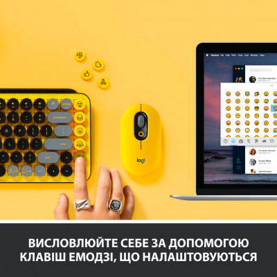 Клавіатура Logitech POP Keys Wireless Mechanical Keyboard Blast Yellow (920-010716)