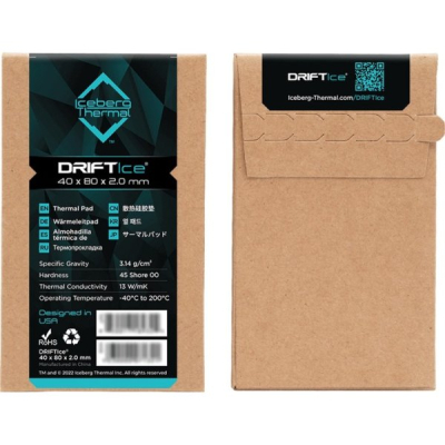 Термопрокладка Iceberg Thermal DRIFTIce Thermal Pad 40mmx80mm 2.0mm (DRIFTICE20-A0A)